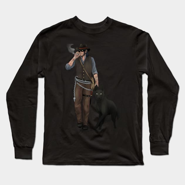 Blood Hunter Long Sleeve T-Shirt by richardsimpsonart